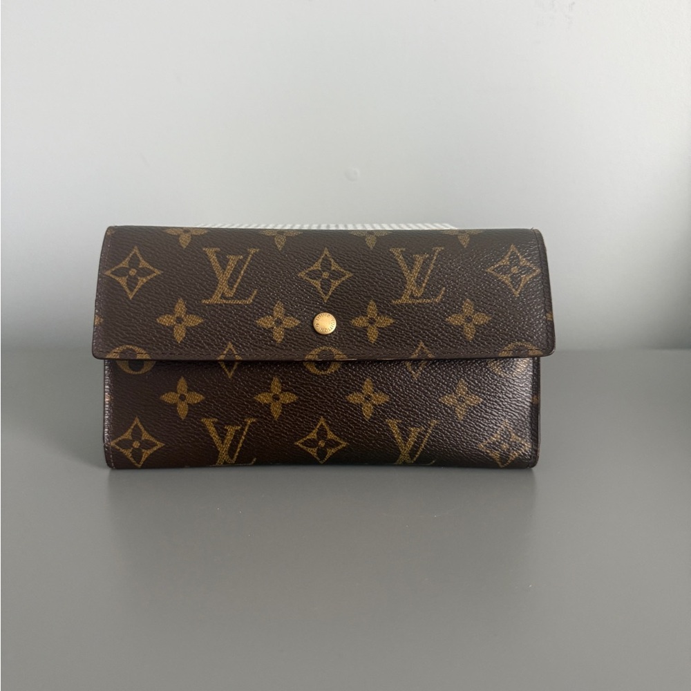 Authentic Louis Vuitton Sarah Wallet Monogram Canvas Brown Y2K Vintage
